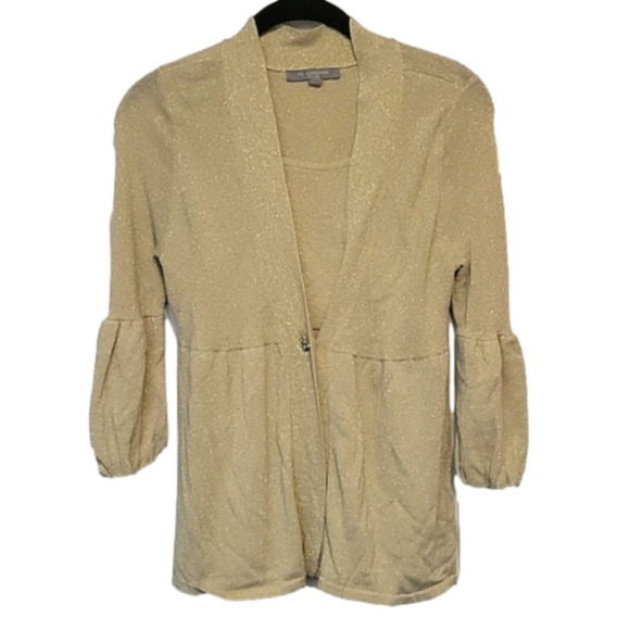 Ny Collection Petite Gold Metallic Top Medium - Picture 1 of 7